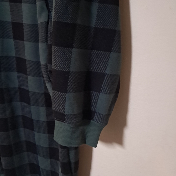 Fabletics Womens Cozy Fleece Hooded One Piece Pine Shadow Buffalo Check Sz. XL - Picture 8 of 10